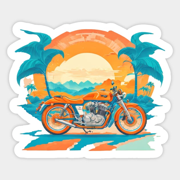 The Sunset Bike Sticker by vamarik